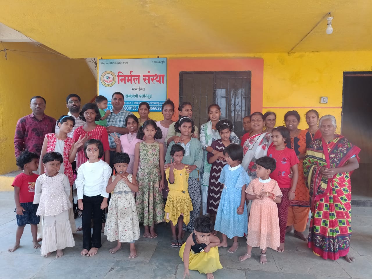 Girls receiving education and empowerment at Nirmal NGO