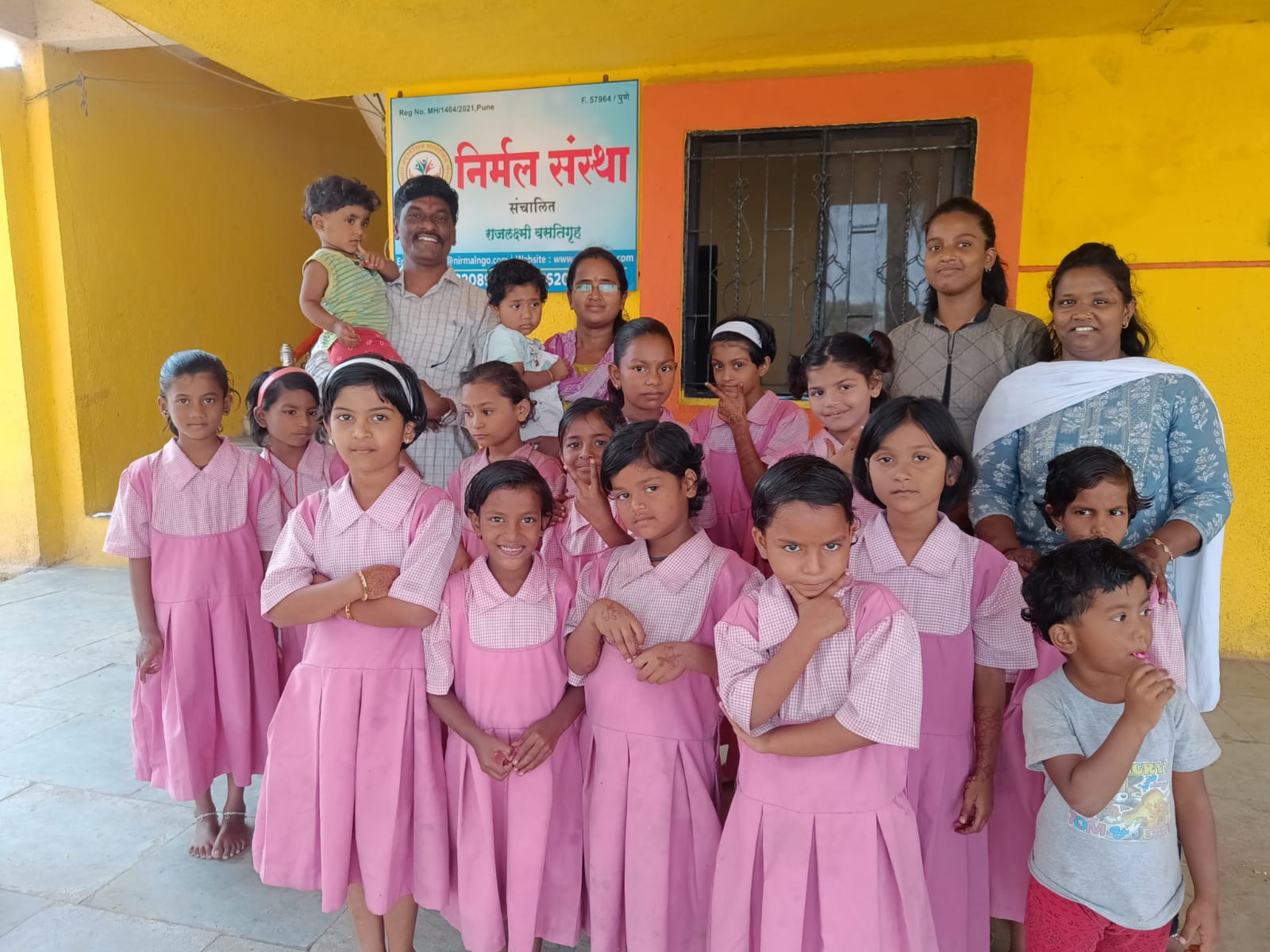 Girls receiving education and empowerment at Nirmal NGO